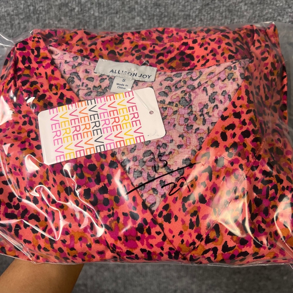 NEW Evereve Allison Joy Glenna Wrap Dress Size S Pink Animal Sleeveless Maxi - Picture 10 of 10